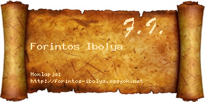 Forintos Ibolya névjegykártya
